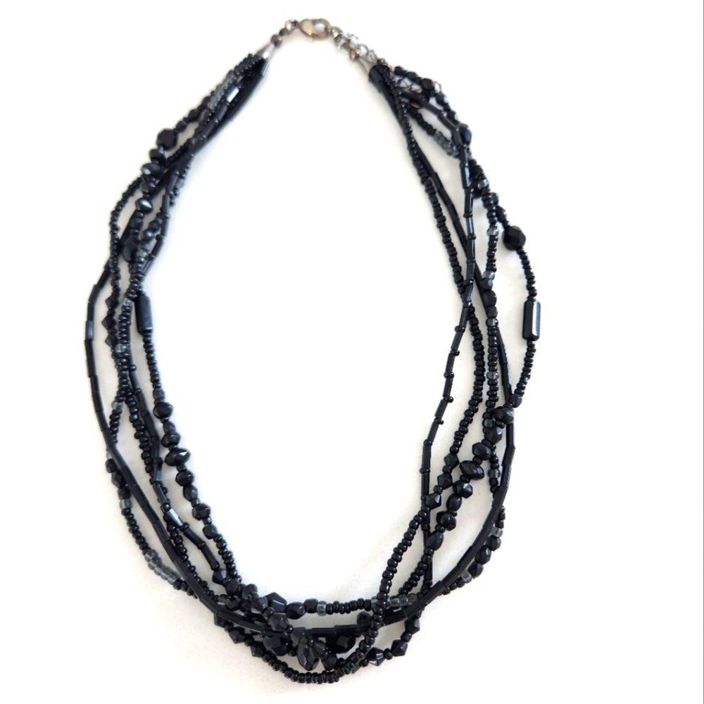 Sparkly Black Beaded Necklace